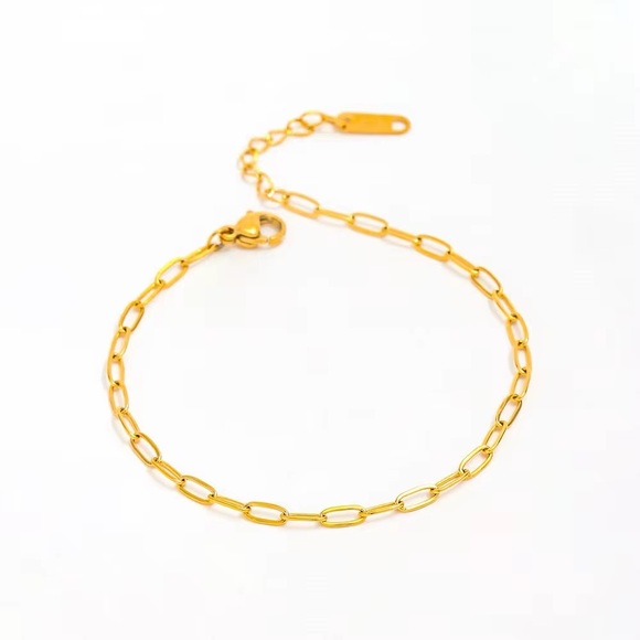 18K Gold Plated Chain Bracelet - Picture 1 of 9